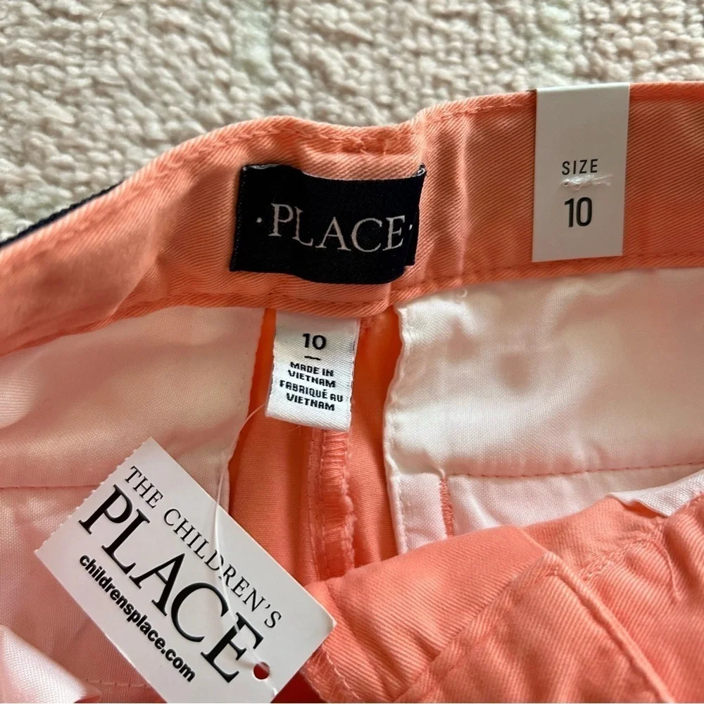 NWT Childrens‎ Place Coral Bermuda Shorts Belted Spring Easter Size 10